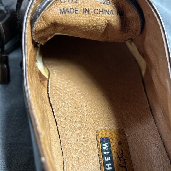 Florsheim Brown Barret's Men's Genuine Snake Shoes Tassel Lace Up Sz 12 D 11172 - Picture 9 of 9